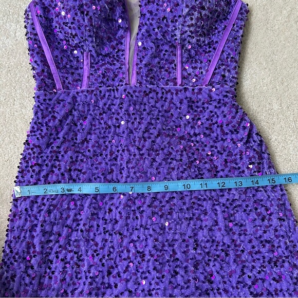 NEW Sequined Cocktail Party Dress purple size 2 mini - Picture 11 of 13